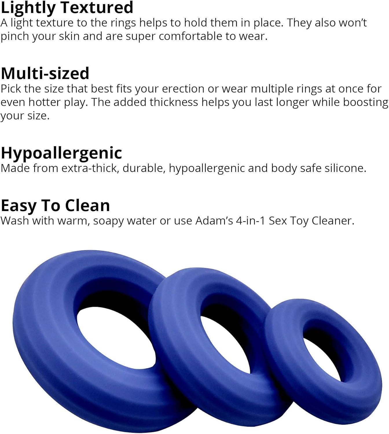 imageAdam ampamp Eve Chubbies 3 Super Thick Enhancers Extra Large Penis Rings Stretchy Silicone Erection Enhancer Boosts Hardness and Girth Comfortable Fit Non Rolling Waterproof Durable Easy Use