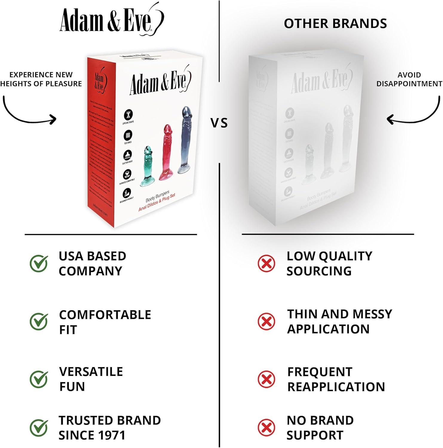 imageAdam ampamp Eve Crystal Realistic Dildo Suction Cup Base 8quot ClearAnal Dildos 3 Pack