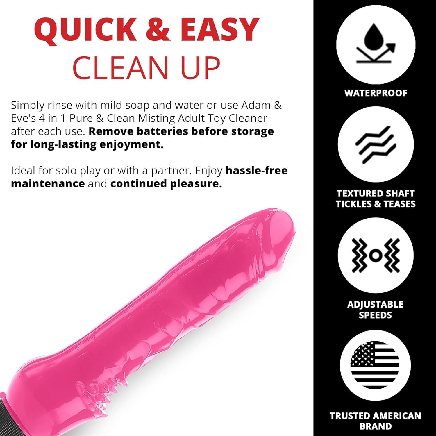 imageAdam ampamp Eve Crystal Realistic Dildo Suction Cup Base 8quot ClearPink 7