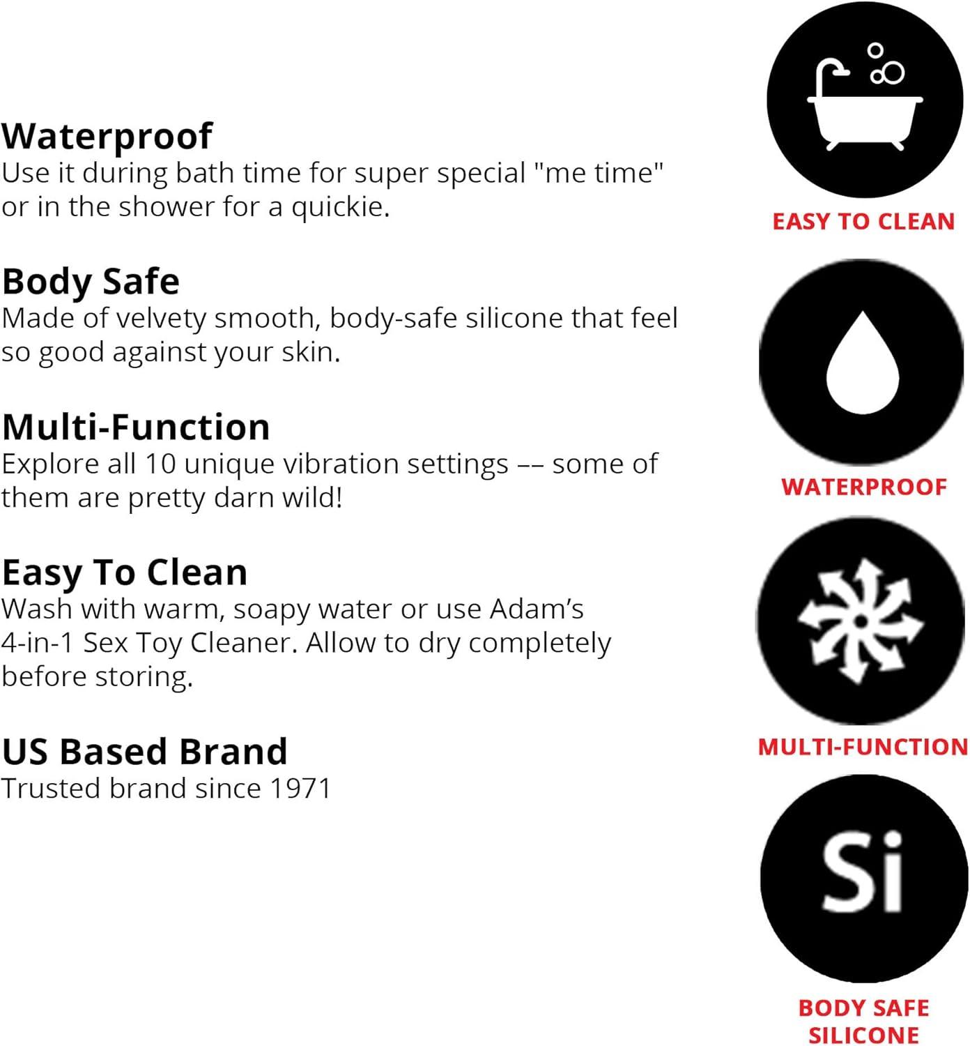 imageAdam ampamp Eve Diamond Darling Vibrator 10 Powerful Vibration Speeds Textured Silicone for Intense Stimulation Waterproof Rhinestone Studded Base Compact ampamp Discreet Adult Toy for Women