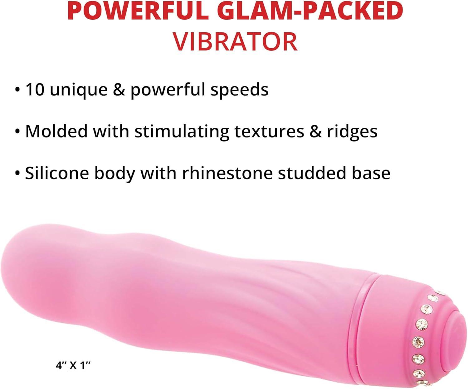 imageAdam ampamp Eve Diamond Darling Vibrator 10 Powerful Vibration Speeds Textured Silicone for Intense Stimulation Waterproof Rhinestone Studded Base Compact ampamp Discreet Adult Toy for Women