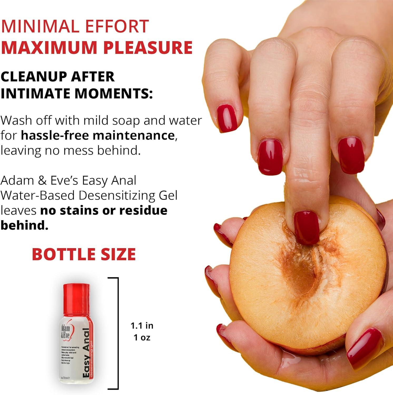 imageAdam ampamp Eve Easy Anal Water Based Desensitizing Gel Personal Anal Cum Lubricant for Women Men Couples and Toys Long Lasting ampamp Works Within Minutes Backdoor Lube for Adults Clear Gel 1 oz