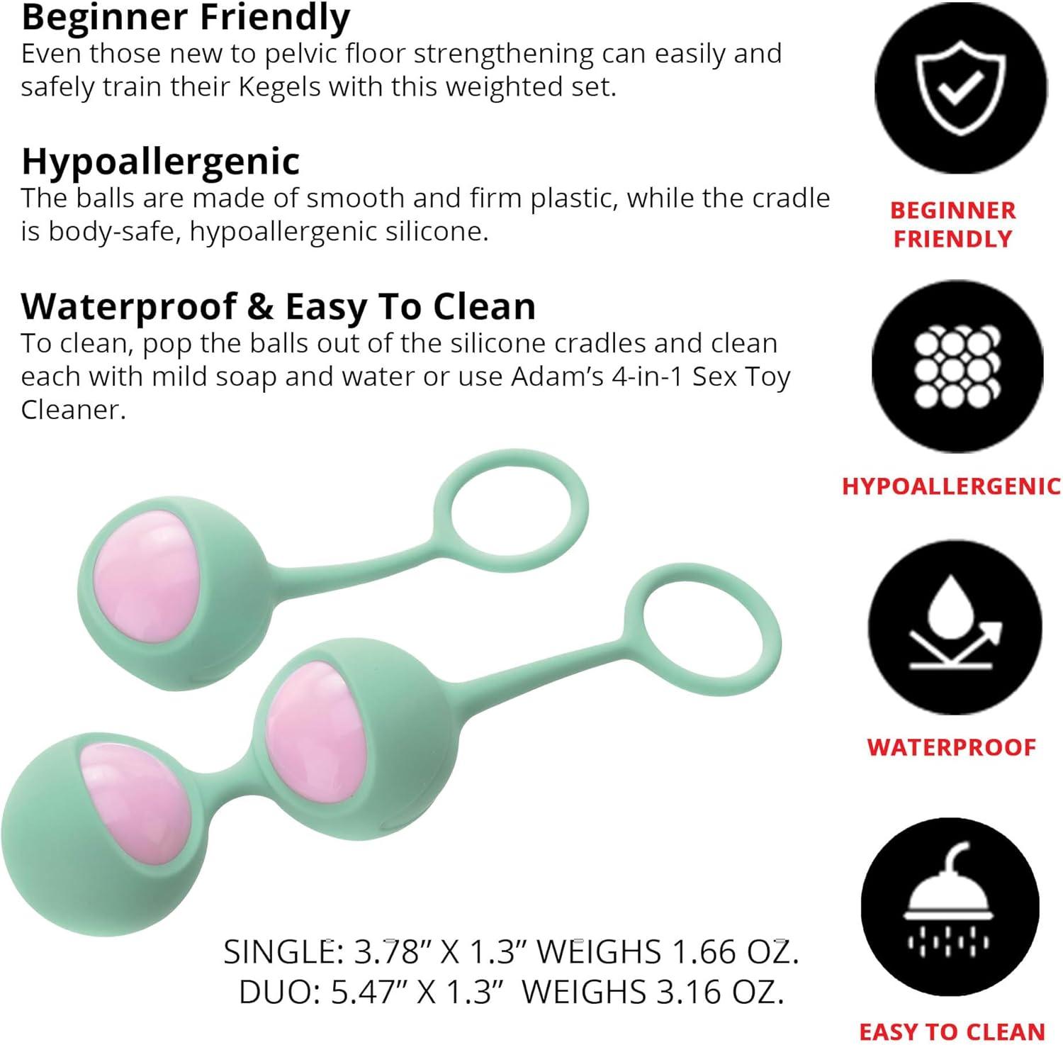 imageAdam ampamp Eve Eves Kegel Training Set Kegel Balls for Women Dual ampamp Single Weighted Vaginal Trainers Silicone Cradle with Retrieval Cord Pelvic Floor Strengthening Waterproof Beginner ampamp Advanced