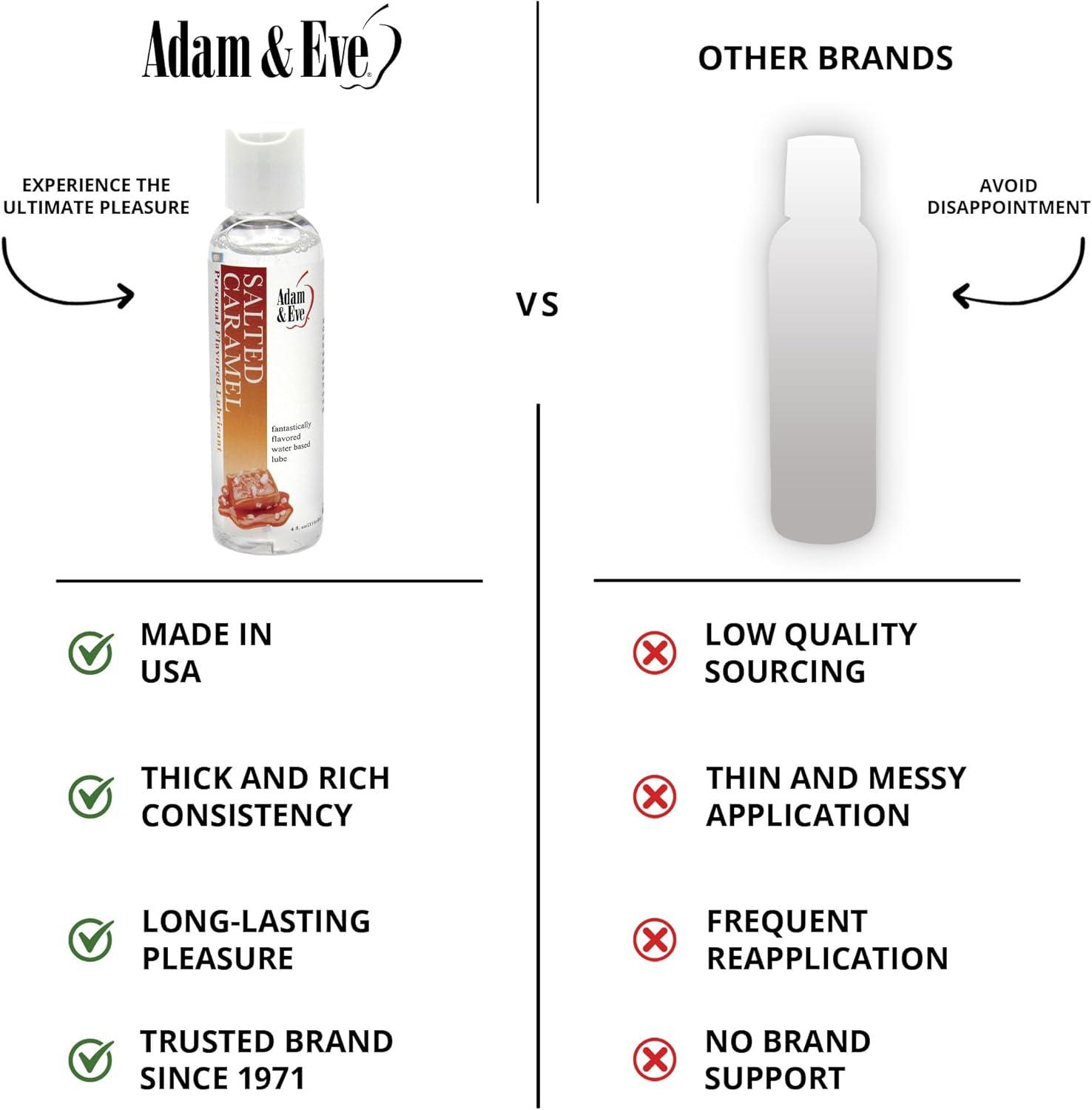 imageAdam ampamp Eve Salted Caramel Flavored Water Based Lubricant Personal Lubricants for Privacy and Toys Non Sticky Non Staining Long Lasting Lube for Men Women Couples Oral Sex ampamp Massage 4 ozCaramel
