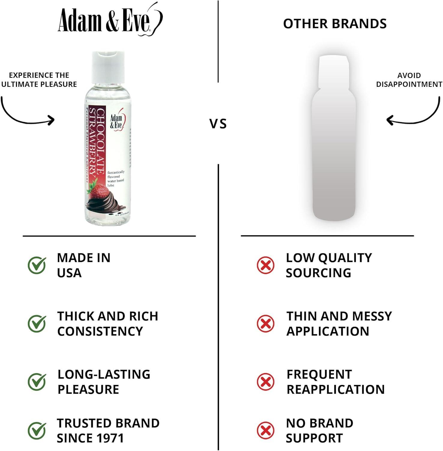 imageAdam ampamp Eve Salted Caramel Flavored Water Based Lubricant Personal Lubricants for Privacy and Toys Non Sticky Non Staining Long Lasting Lube for Men Women Couples Oral Sex ampamp Massage 4 ozChocolateStrawberry