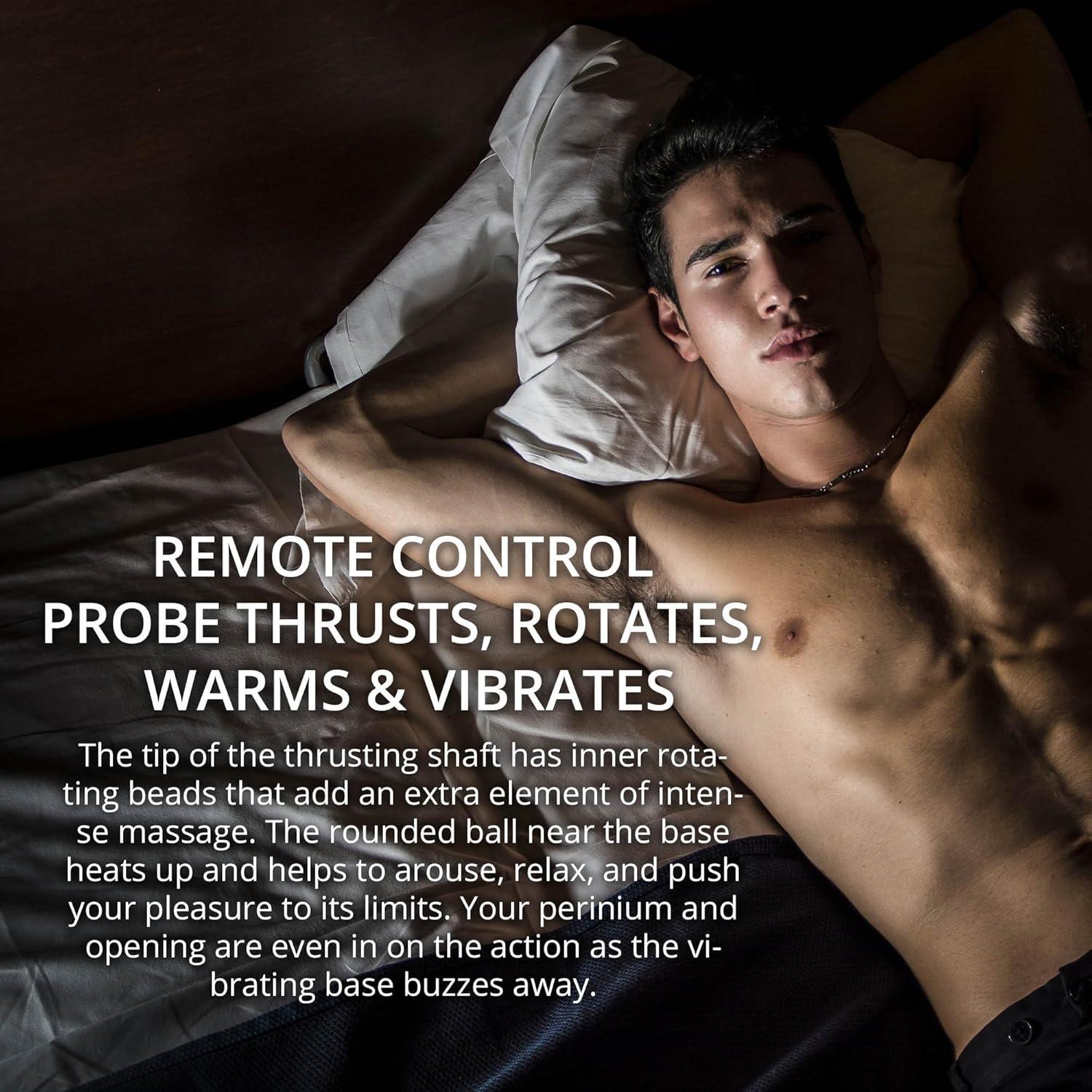 imageAdam and Eve Warming Rotating Prostate Thruster Rechargeable Anal Dildo Stimulator with 12 Functions Heating and Thrusting Waterproof Massager Compact and Powerful for Prostate Play 6 Inch Black