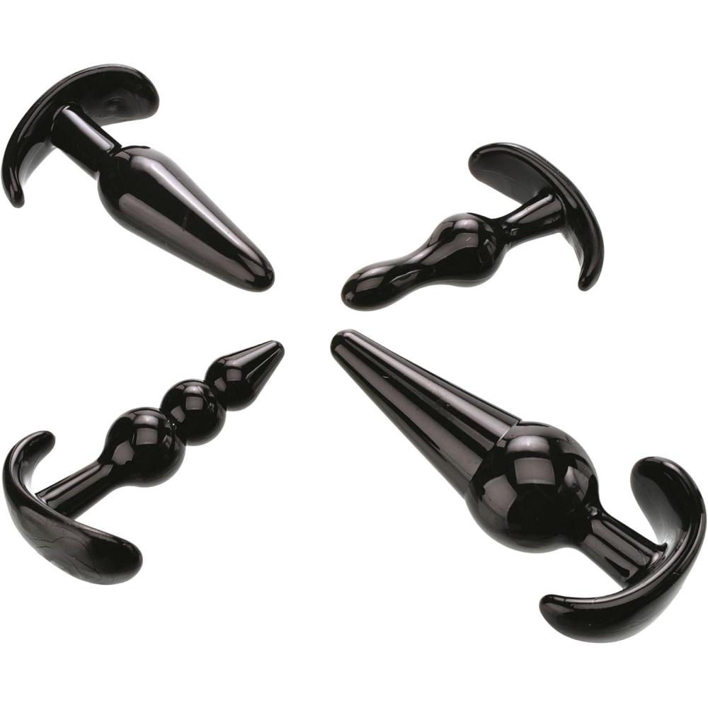 imageAdam ampamp Eve 4 Piece Anal Plug Kit Beginner to Advanced Butt Plug Set with Smooth Ribbed Bubble and Ball Plugs Soft Flexible TPE Flared Safety Base Perfect for Training and Pleasure Adult Anal Toy