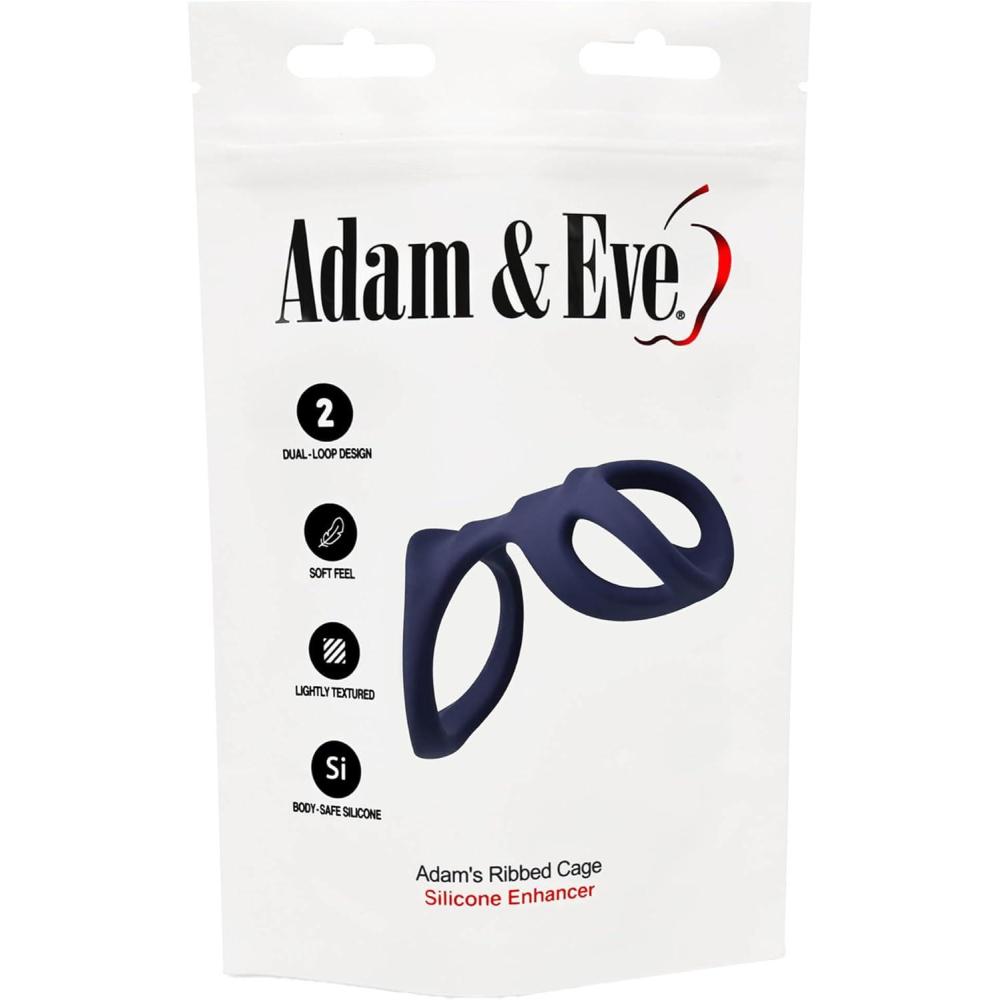 imageAdam ampamp Eve Adams Ribbed Cage Silicone Enhancer Dual Loop Cock Ring with Stimulating Ribs Boosts Firmness Enhances Endurance Stretchable Silicone for Couples Heightens Partners Pleasure