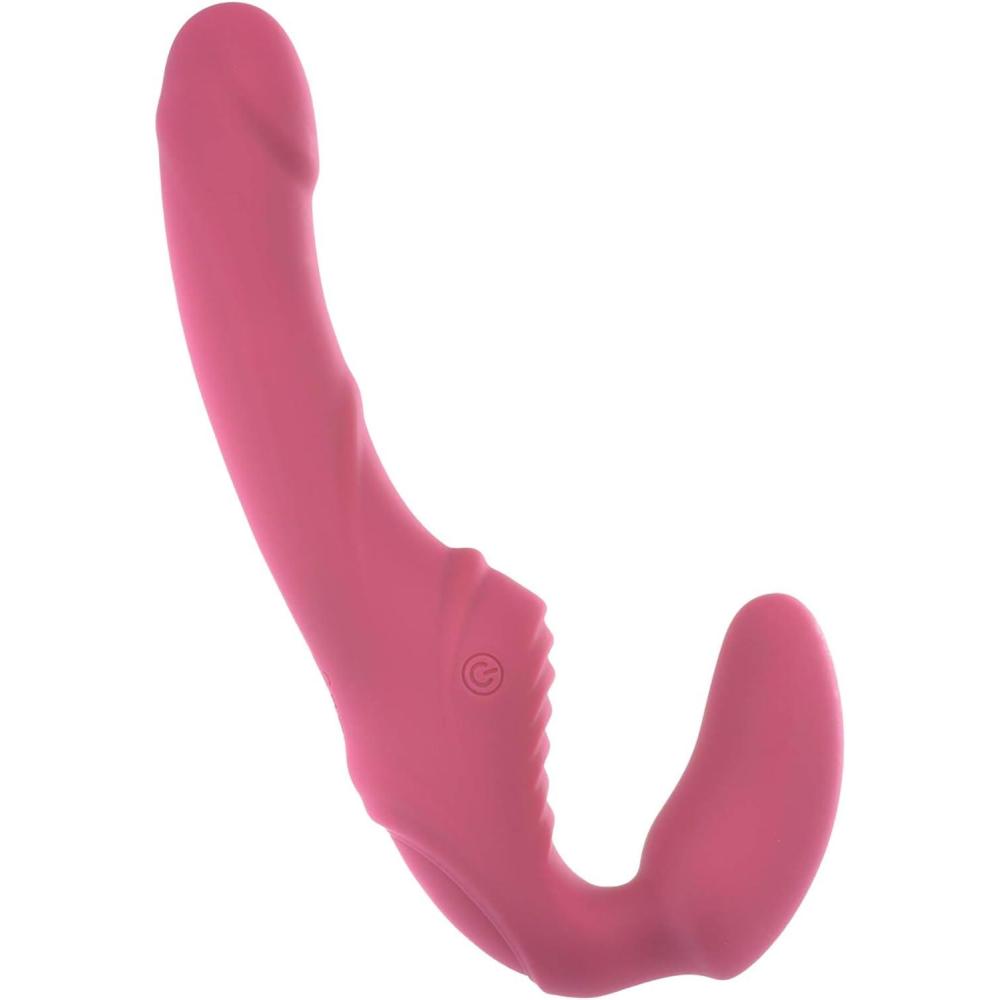 imageAdam ampamp Eve Eve Vibrating Strapless Strap On Dildo 9 Vibration Modes Adult Toy Anti Slip Silicone Insertable Double Ended Vibrating Sex Toy for Women ampamp Lesbian Couples Anal Strapon Dildo 5quot Pink