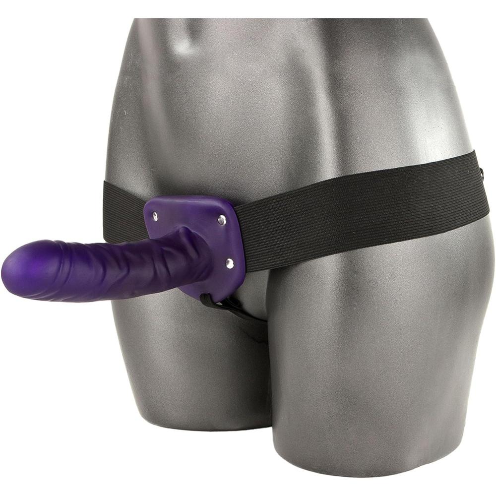 imageAdam ampamp Eve Hollow Strap On Dildo Adjustable Wearable Harness with Penis Sleeve to Enlarge Strap On Realistic Cock Extender for Pegging Adult Sex Toys for Men Women ampamp Couples 6 in Purple