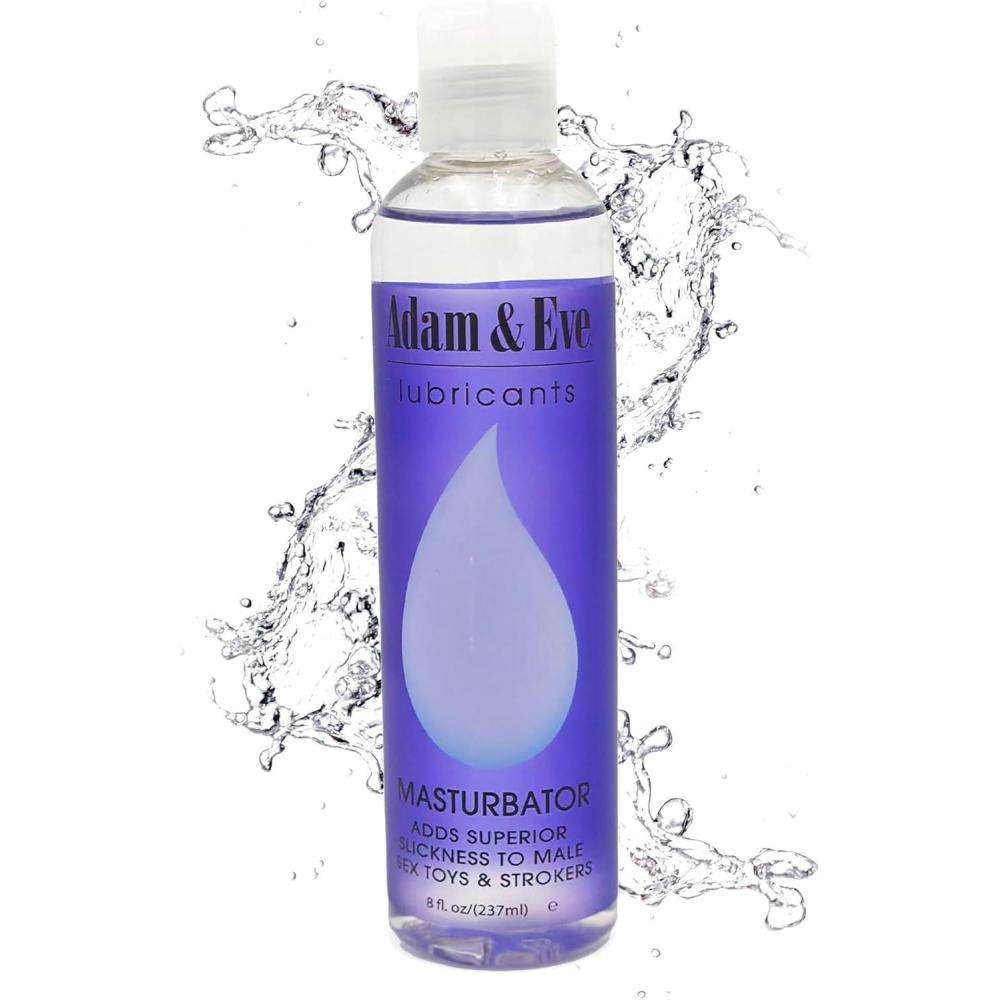 imageAdam ampamp Eve Masturbator Lube Ultra Slippery Water Based Personal Lubricant for Men Long Lasting Lube for Strokers and Solo Play Safe for All Sex Toy Materials Easy to Clean Smooth and Non Sticky