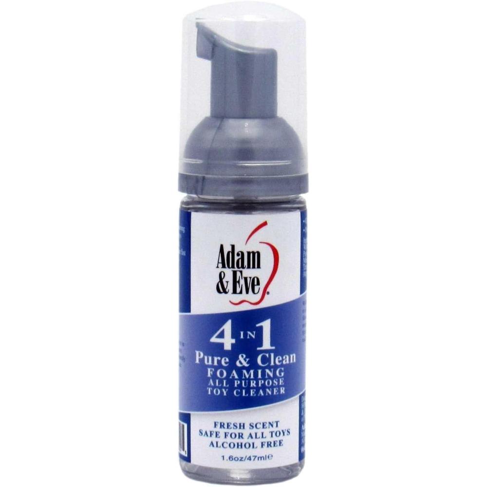 imageAdam and Eve 4 in 1 Pure and Clean Misting Adult Sex Toy Cleaner Fast Acting Clear Spray with Fresh Scent Easy to Use Wash for Silicone Dildos Vibrators Anal Toys Couples Accessories and ToolsFoam 16oz
