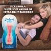 Adam & Eve 2 in 1 Stroker Realistic Vagina & Ass Male Masturbator Textured Pocket Pussy & Anal Flesh Light with Suction Power Adjustable Intensity for Lifelike Pleasure and Maximum Satisfaction