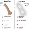 Adam & Eve Adam’s Silicone Dildo with Realistic Shaft, Long Huge Thick Adult Real Skin Sex Toys for Women, Men & Couples, Giant Life Like Fake Penis for G Spot, Anal & Orgasm, 10 in, White