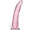 Adam & Eve Crystal Realistic Dildo, Suction Cup Base, 8″, Clear(Pink – 8.25″)