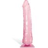 Adam & Eve Crystal Realistic Dildo, Suction Cup Base, 8″, Clear(Pink – 8.25″)