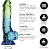 Adam & Eve Crystal Realistic Dildo, Suction Cup Base, 8″, Clear(Seaside Multicolor – 7.5″)