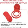 Adam & Eve Double Ring Vibrating Rose Cockring, Penis Rings with 9 Vibration Modes, Remote Control, Stretchy Silicone, Enhances Performance, Boosts Hardness, Waterproof, Rechargeable, Couples Toy