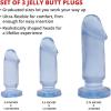 Adam & Eve Jelly Backdoor Training Kit, Ultra, Flexible & Comfortable 3, Piece Graduated Anal Plug Set, Flexible & Realistic Butt Plugs with Suction Cup Bases for Hands Free Anal Training Fun