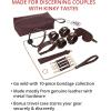 Adam & Eve Mahogany Desires Bondage Collection with Travel Case, 10 Piece BDSM Set with Leather Cuffs, Ball Gag, Blindfold, Paddle, Collar & Leash, Hog Tie Connector, Adjustable, Discreet Travel Case