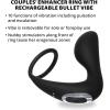 Adam & Eve Rechargeable Couples Enhancer Ring with 10 Function Vibration, Dual Support & Stimulation for Him and Her, Waterproof, Rechargeable, Removable Bullet Vibe, Sex Toys for Men & Women