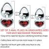 Adam & Eve Red Hearts Gem Anal Plug, Polished Aluminum Butt Plug with Sparkling Heart Jewel, Small Medium Large Sizes, Tapered Tip for Easy Insertion, Temperature Play, Includes Velvet Storage Bag