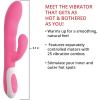 Adam & Eve Warming Rabbit G Spot Vibrator, Rechargeable Heated Dual Motor Clitoral and G Spot Stimulator, Waterproof Silicone Rabbit Vibrator with 25 Vibration Combos for Women and Couples