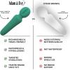 Adam and Eve Eve’s Petite Private Pleasure Silicone Rechargeable Wand, Couples Sex Toy, Waterproof Vibrator Massager, 10 Powerful Vibration Modes, Textured Ridges, 5.8 Inch, Green, Valentine’s Gift(Aqua)
