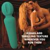 Adam and Eve Eve’s Petite Private Pleasure Silicone Rechargeable Wand, Couples Sex Toy, Waterproof Vibrator Massager, 10 Powerful Vibration Modes, Textured Ridges, 5.8 Inch, Green, Valentine’s Gift(Aqua)