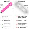 Adam and Eve Eve’s Petite Private Pleasure Silicone Rechargeable Wand, Couples Sex Toy, Waterproof Vibrator Massager, 10 Powerful Vibration Modes, Textured Ridges, 5.8 Inch, Green, Valentine’s Gift(Pink)