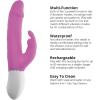 Adam and Eve Eve’s Rechargeable Waterproof Realistic Rabbit Vibrator, Adult Sex Toy with Thrusting Dildo for G Spot and Clitoral Stimulation, Dual Action Pleasure for Women and Couples, 8.5 Inch, Pink