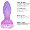 Adam and Eve Rotating Rose Plug Jeweled Anal Vibrator, Vibrating Metal Backdoor Plug, USB Rechargeable with Jewel Base, Temperature Play, 4 Vibration Modes, Comfortable for Beginners to Advanced Users