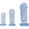 Adam & Eve Jelly Backdoor Training Kit, Ultra, Flexible & Comfortable 3, Piece Graduated Anal Plug Set, Flexible & Realistic Butt Plugs with Suction Cup Bases for Hands Free Anal Training Fun