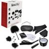 Adam & Eve Midnight Moods Bondage Collection, 10 Piece Bondage Play Kit with Satin Restraint Ties, Bullet Vibrator, Nipple Clamps, Flogger, Feather Tickler, Blindfold & Year of Sex Card Deck