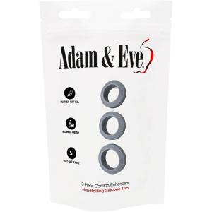 Adam & Eve 3 Pc Comfort Enhancers, Stretchy Penis Rings, Liquid Silicone, Boosts Size and Stamina, Non Rolling Design, Set of 3 Graduated Sizes, Soft and Comfortable Fit, Waterproof, Easy to Use