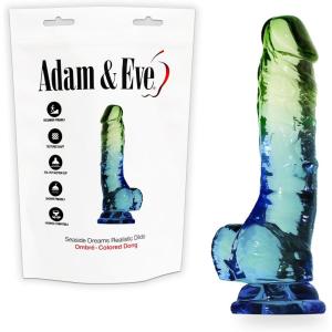Adam & Eve Crystal Realistic Dildo, Suction Cup Base, 8″, Clear(Seaside Multicolor – 7.5″)