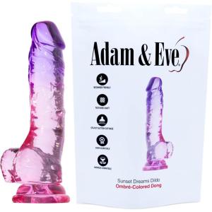 Adam & Eve Crystal Realistic Dildo, Suction Cup Base, 8″, Clear(Sunset Multicolor – 7.5″)
