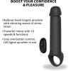 Adam & Eve Adams XL Vibrating Extension, Penis Sleeve Adds 3 Inches with Remote Control Vibration, Stretchy Ball Strap for Secure Fit, 10 Vibration Modes, Rechargeable Silicone, Couples Pleasure Toy