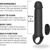 Adam & Eve Adams XL Vibrating Extension, Penis Sleeve Adds 3 Inches with Remote Control Vibration, Stretchy Ball Strap for Secure Fit, 10 Vibration Modes, Rechargeable Silicone, Couples Pleasure Toy