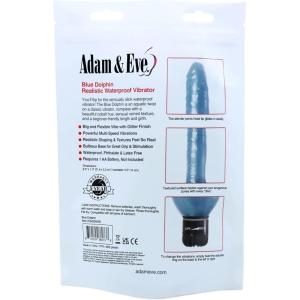 Adam & Eve Blue Dolphin Vibrator Waterproof Flexible Multi Speed Realistic Textured Vibe Beginner Friendly Adjustable Speed Textured for Extra Stimulation Clitoral and G Spot Massage Adult Toy