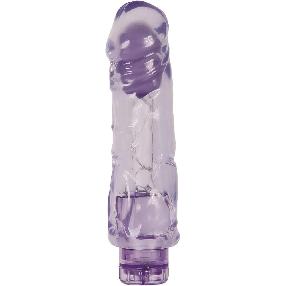 imageAdam and Eve Chubby Fun Personal Vibrator Thick Thrusting Multi Speed Dildo Smooth Adult Sex Toy for Women and Couples Stimulates G Spot Adjustable Vibrations Waterproof 9 Inch Purple Design