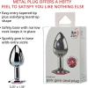 Adam & Eve Gem Medium Anal Plug, Metal Butt Plug for Women & Men, Tapered Trainer for Beginners & Advanced, Weighted Aluminum Plug for Temperature Play, Safety Flared Base, Includes Velvet Bag, 3.25″