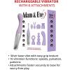 Adam & Eve Sweet Dreams Massager Kit, Rechargeable Vibrator with 8 Interchangeable Attachments, 10 Vibration Modes, Clitoral and G Spot Stimulator, Silicone and ABS, Waterproof Adult Sex Toy for Women
