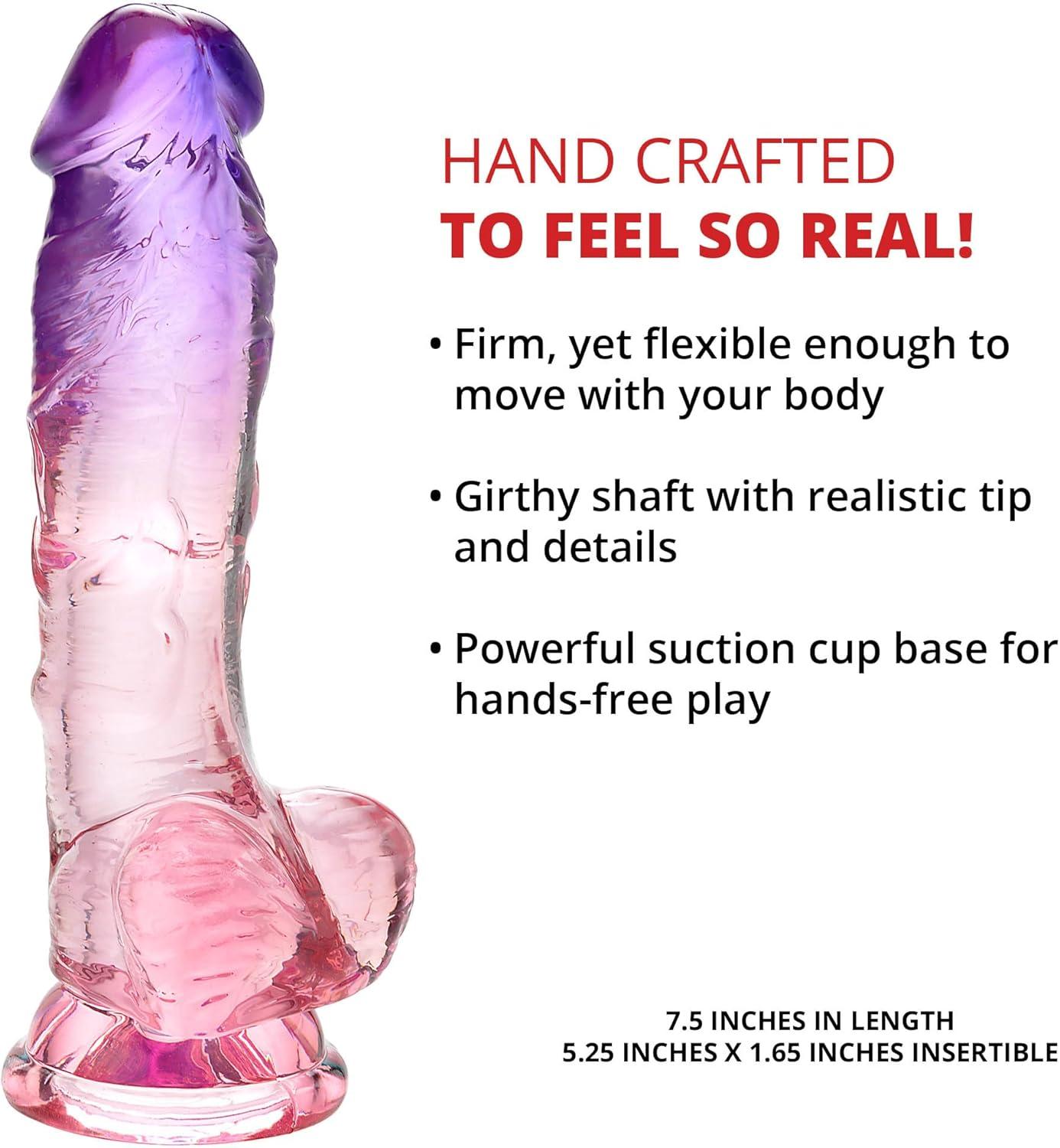 imageAdam ampamp Eve Cool Curve Jelly Dildo Realistic Curved Dildo with Suction Cup Base Soft and Flexible PVC for G Spot or P Spot Stimulation Strap On Harness Compatible 8 Inch Total Length Adult ToySunset Multicolor  75