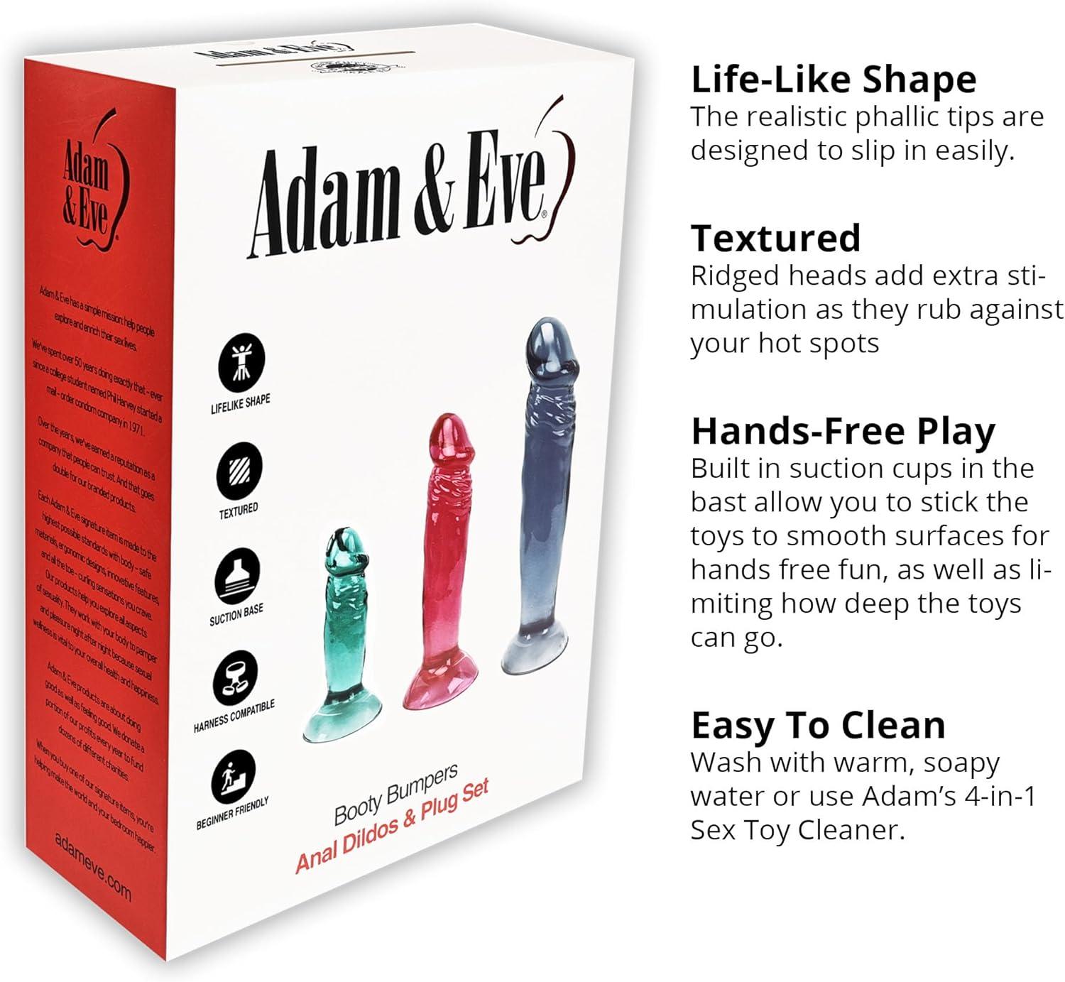 imageAdam ampamp Eve Cool Curve Jelly Dildo Realistic Curved Dildo with Suction Cup Base Soft and Flexible PVC for G Spot or P Spot Stimulation Strap On Harness Compatible 8 Inch Total Length Adult ToyAnal Dildos 3 Pack