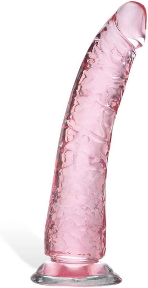 imageAdam ampamp Eve Cool Curve Jelly Dildo Realistic Curved Dildo with Suction Cup Base Soft and Flexible PVC for G Spot or P Spot Stimulation Strap On Harness Compatible 8 Inch Total Length Adult ToyPink 825