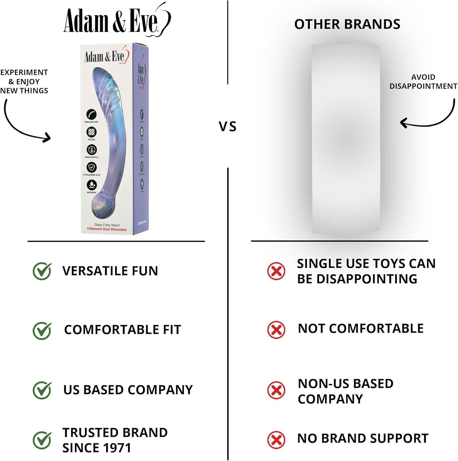 imageAdam ampamp Eve Cool Curve Jelly Dildo Realistic Curved Dildo with Suction Cup Base Soft and Flexible PVC for G Spot or P Spot Stimulation Strap On Harness Compatible 8 Inch Total Length Adult ToyGlass Fairy Wand