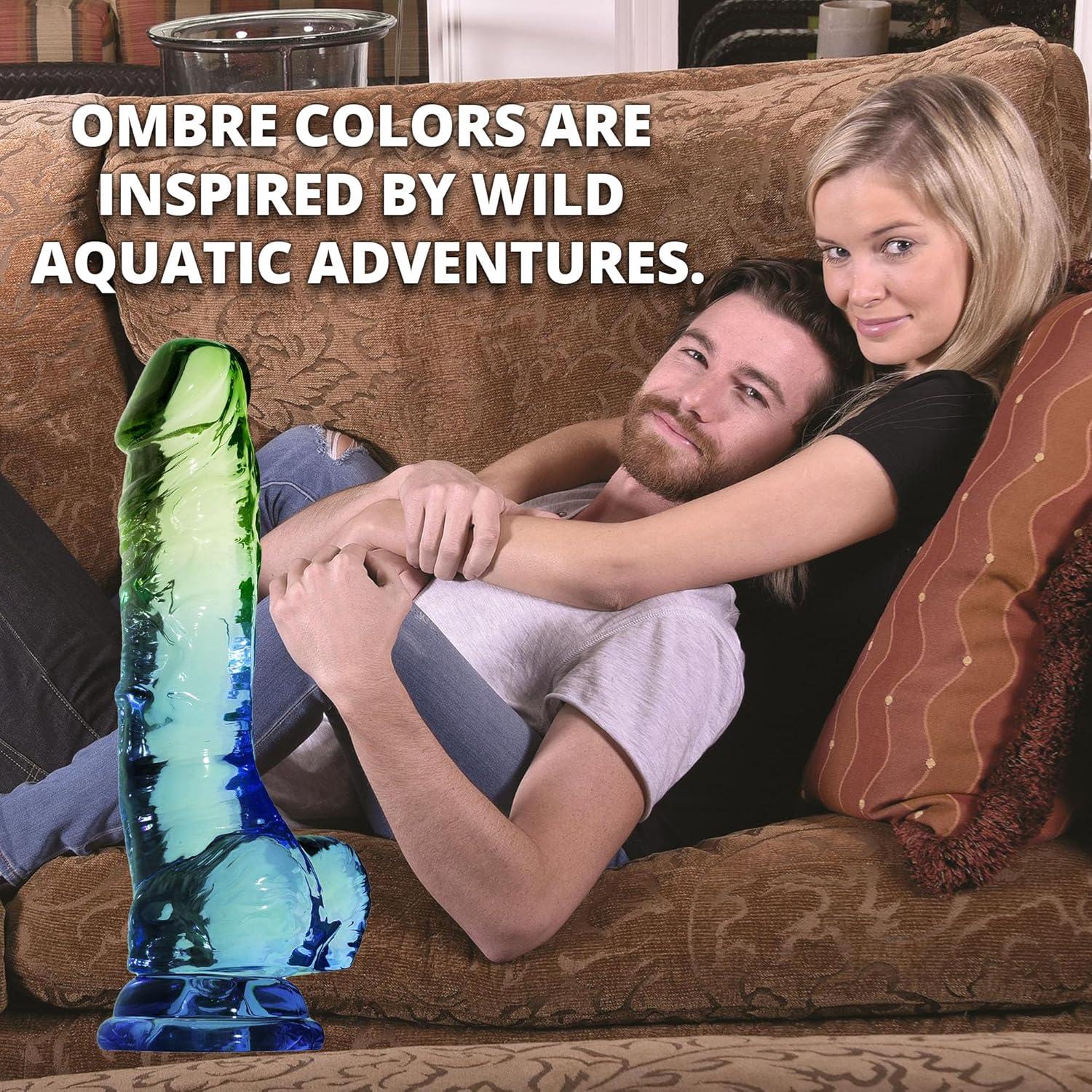 imageAdam ampamp Eve Cool Curve Jelly Dildo Realistic Curved Dildo with Suction Cup Base Soft and Flexible PVC for G Spot or P Spot Stimulation Strap On Harness Compatible 8 Inch Total Length Adult ToySeaside Multicolor  75