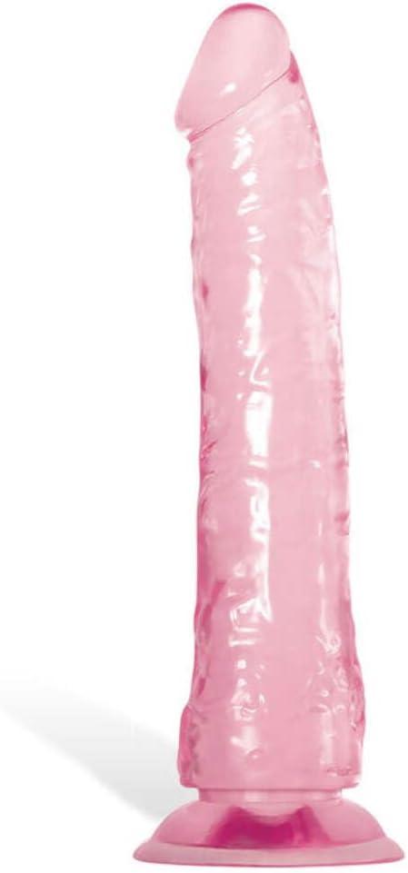 imageAdam ampamp Eve Cool Curve Jelly Dildo Realistic Curved Dildo with Suction Cup Base Soft and Flexible PVC for G Spot or P Spot Stimulation Strap On Harness Compatible 8 Inch Total Length Adult ToyPink 825