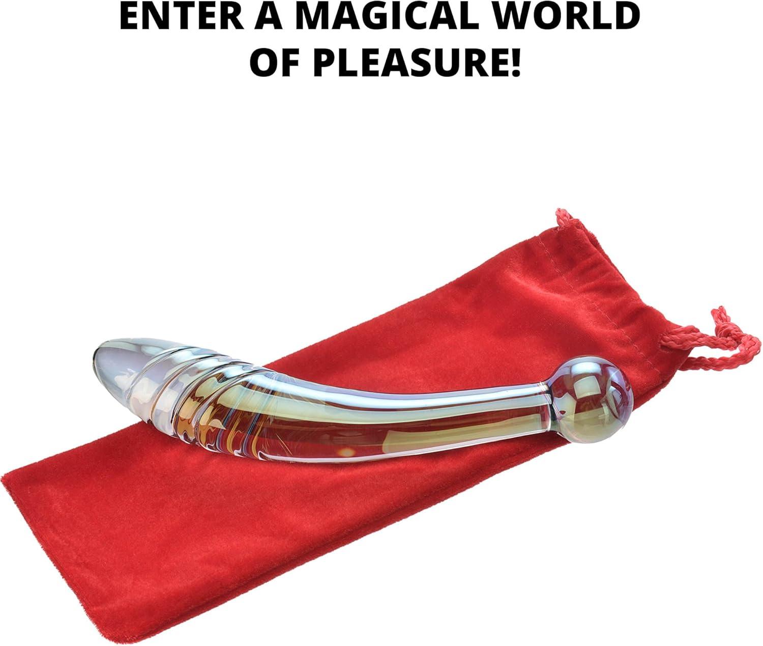 imageAdam ampamp Eve Cool Curve Jelly Dildo Realistic Curved Dildo with Suction Cup Base Soft and Flexible PVC for G Spot or P Spot Stimulation Strap On Harness Compatible 8 Inch Total Length Adult ToyGlass Fairy Wand